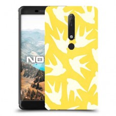 צהוב ציפור החיים כיסוי מגן קשיח מעוצב ל Nokia 6.1 יחידה אחת סקרין מובייל