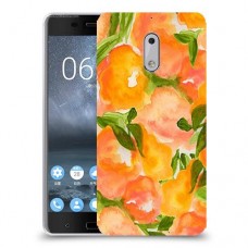 אפרסקים כתומים כיסוי מגן קשיח מעוצב ל Nokia 6 יחידה אחת סקרין מובייל