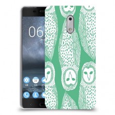 ינשופים על ירוק כיסוי מגן קשיח מעוצב ל Nokia 6 יחידה אחת סקרין מובייל