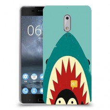 פינגווין בכריש כיסוי מגן קשיח מעוצב ל Nokia 6 יחידה אחת סקרין מובייל