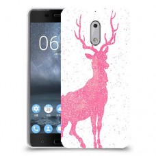 צבי ורוד כיסוי מגן קשיח מעוצב ל Nokia 6 יחידה אחת סקרין מובייל