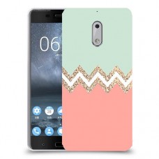 ורוד ירוק כיסוי מגן קשיח מעוצב ל Nokia 6 יחידה אחת סקרין מובייל