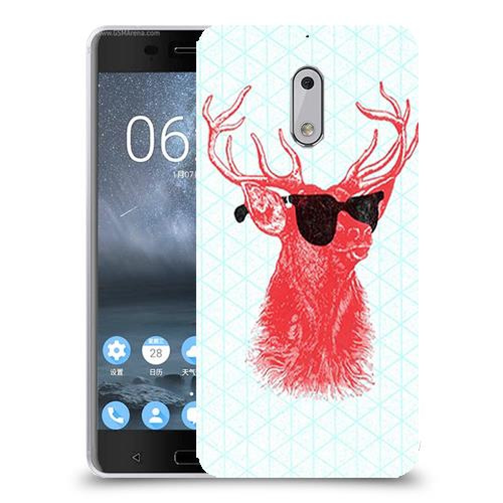 אדג אדום במשקפיים כיסוי מגן קשיח מעוצב ל Nokia 6 יחידה אחת סקרין מובייל