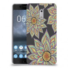 חמניות בשחור כיסוי מגן קשיח מעוצב ל Nokia 6 יחידה אחת סקרין מובייל
