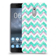 גיאומטריה טורקיז כיסוי מגן קשיח מעוצב ל Nokia 6 יחידה אחת סקרין מובייל