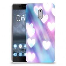 לבבות מעורפלים בכחול כיסוי מגן קשיח מעוצב ל Nokia 6 יחידה אחת סקרין מובייל