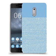נקודות לבנות בכחול כיסוי מגן קשיח מעוצב ל Nokia 6 יחידה אחת סקרין מובייל