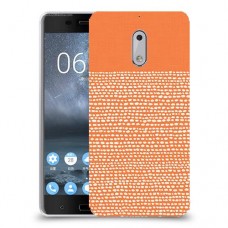 נקודות לבנות בכתום כיסוי מגן קשיח מעוצב ל Nokia 6 יחידה אחת סקרין מובייל