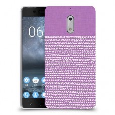 נקודות לבנות בסגול כיסוי מגן קשיח מעוצב ל Nokia 6 יחידה אחת סקרין מובייל