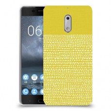 נקודות לבנות בצהוב כיסוי מגן קשיח מעוצב ל Nokia 6 יחידה אחת סקרין מובייל