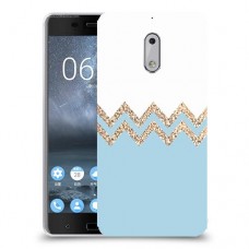 לבן כחול כיסוי מגן קשיח מעוצב ל Nokia 6 יחידה אחת סקרין מובייל