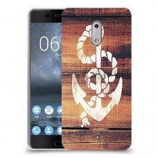 עוגן מעץ כיסוי מגן קשיח מעוצב ל Nokia 6 יחידה אחת סקרין מובייל