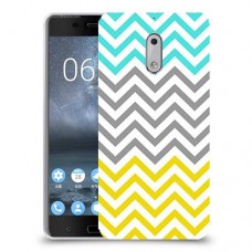 שורות צהובות-ירוקות כיסוי מגן קשיח מעוצב ל Nokia 6 יחידה אחת סקרין מובייל