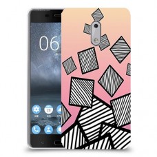 זאברה ריבועים כיסוי מגן קשיח מעוצב ל Nokia 6 יחידה אחת סקרין מובייל