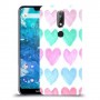 לבבות פסטל כיסוי מגן קשיח מעוצב ל Nokia 7.1 יחידה אחת סקרין מובייל