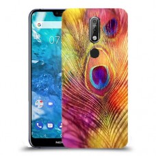 נוצת טווס כיסוי מגן קשיח מעוצב ל Nokia 7.1 יחידה אחת סקרין מובייל
