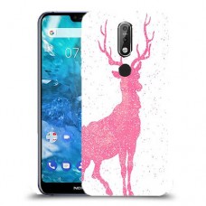 צבי ורוד כיסוי מגן קשיח מעוצב ל Nokia 7.1 יחידה אחת סקרין מובייל