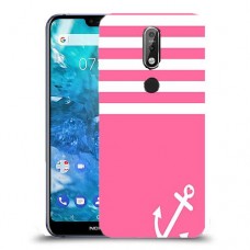 ורוד ימית כיסוי מגן קשיח מעוצב ל Nokia 7.1 יחידה אחת סקרין מובייל