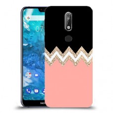 ורוד-לבן-לבן כיסוי מגן קשיח מעוצב ל Nokia 7.1 יחידה אחת סקרין מובייל