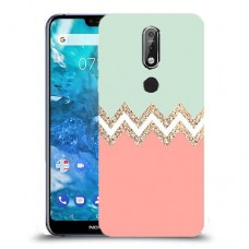 ורוד ירוק כיסוי מגן קשיח מעוצב ל Nokia 7.1 יחידה אחת סקרין מובייל