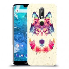 פיקסל וולף כיסוי מגן קשיח מעוצב ל Nokia 7.1 יחידה אחת סקרין מובייל