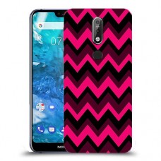 קווי סגול כיסוי מגן קשיח מעוצב ל Nokia 7.1 יחידה אחת סקרין מובייל