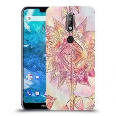 חמניות מוזרה סגולה כיסוי מגן קשיח מעוצב ל Nokia 7.1 יחידה אחת סקרין מובייל
