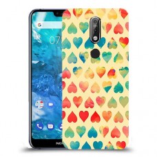 לבבות קשת כיסוי מגן קשיח מעוצב ל Nokia 7.1 יחידה אחת סקרין מובייל