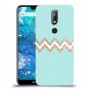 פסים בירוק כיסוי מגן קשיח מעוצב ל Nokia 7.1 יחידה אחת סקרין מובייל