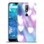 לבבות מעורפלים בכחול כיסוי מגן קשיח מעוצב ל Nokia 7.1 יחידה אחת סקרין מובייל
