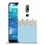 לבן כחול כיסוי מגן קשיח מעוצב ל Nokia 7.1 יחידה אחת סקרין מובייל