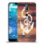 עוגן מעץ כיסוי מגן קשיח מעוצב ל Nokia 7.1 יחידה אחת סקרין מובייל