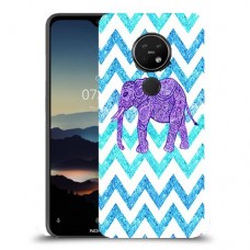 אלפנט סגול כיסוי מגן קשיח מעוצב ל Nokia 7.2 יחידה אחת סקרין מובייל