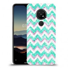 גיאומטריה טורקיז כיסוי מגן קשיח מעוצב ל Nokia 7.2 יחידה אחת סקרין מובייל