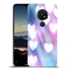 לבבות מעורפלים בכחול כיסוי מגן קשיח מעוצב ל Nokia 7.2 יחידה אחת סקרין מובייל