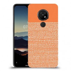 נקודות לבנות בכתום כיסוי מגן קשיח מעוצב ל Nokia 7.2 יחידה אחת סקרין מובייל