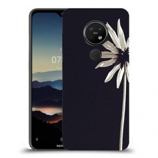 פרח לבן כיסוי מגן קשיח מעוצב ל Nokia 7.2 יחידה אחת סקרין מובייל