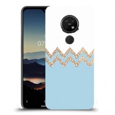 לבן כחול כיסוי מגן קשיח מעוצב ל Nokia 7.2 יחידה אחת סקרין מובייל
