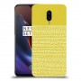 נקודות לבנות בצהוב כיסוי מגן קשיח מעוצב ל OnePlus 6T יחידה אחת סקרין מובייל