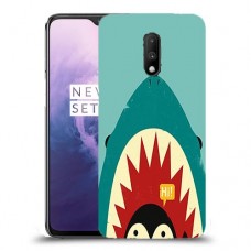 פינגווין בכריש כיסוי מגן קשיח מעוצב ל OnePlus 7 יחידה אחת סקרין מובייל