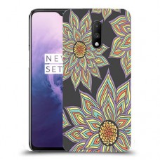 חמניות בשחור כיסוי מגן קשיח מעוצב ל OnePlus 7 יחידה אחת סקרין מובייל