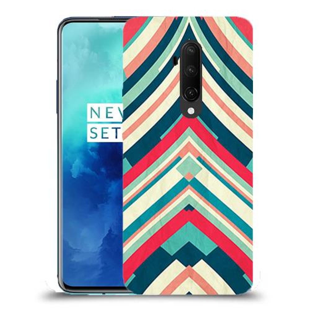 פסים בצבע כיסוי מגן קשיח מעוצב ל OnePlus 7T Pro יחידה אחת סקרין מובייל