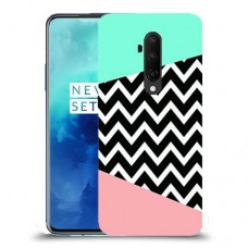 פסים במנטה ורוד כיסוי מגן קשיח מעוצב ל OnePlus 7T Pro יחידה אחת סקרין מובייל