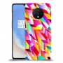 פסים ניאון כיסוי מגן קשיח מעוצב ל OnePlus 7T יחידה אחת סקרין מובייל