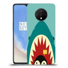 פינגווין בכריש כיסוי מגן קשיח מעוצב ל OnePlus 7T יחידה אחת סקרין מובייל