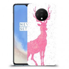 צבי ורוד כיסוי מגן קשיח מעוצב ל OnePlus 7T יחידה אחת סקרין מובייל