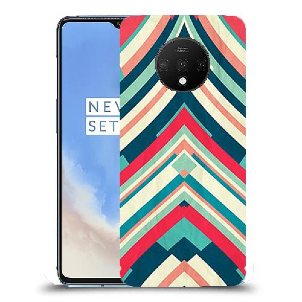 פסים בצבע כיסוי מגן קשיח מעוצב ל OnePlus 7T יחידה אחת סקרין מובייל