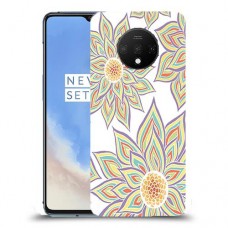 חמניות בלבן כיסוי מגן קשיח מעוצב ל OnePlus 7T יחידה אחת סקרין מובייל