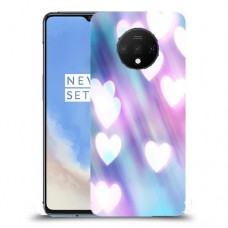 לבבות מעורפלים בכחול כיסוי מגן קשיח מעוצב ל OnePlus 7T יחידה אחת סקרין מובייל