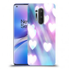 לבבות מעורפלים בכחול כיסוי מגן קשיח מעוצב ל OnePlus 8 Pro יחידה אחת סקרין מובייל